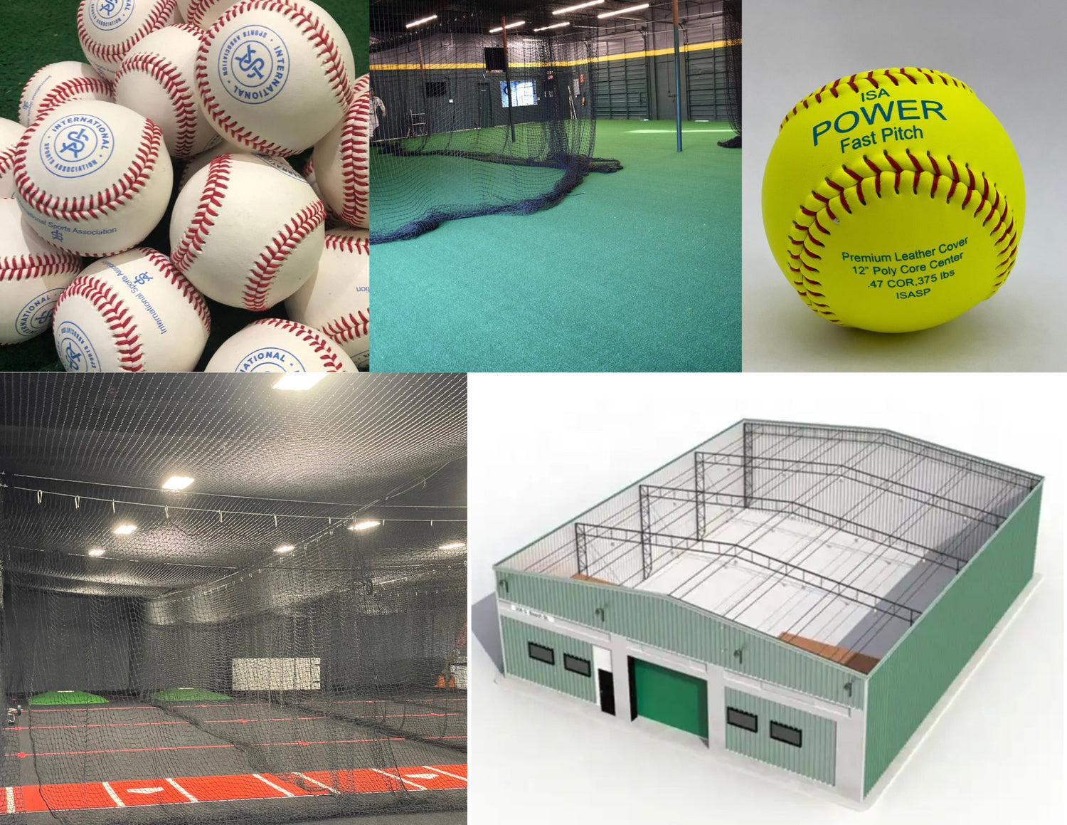 Top Sellers: Baseballs, Turf, Fastpitch Softballs, Custom Batting Cage Installation, Prefabricated Buildings